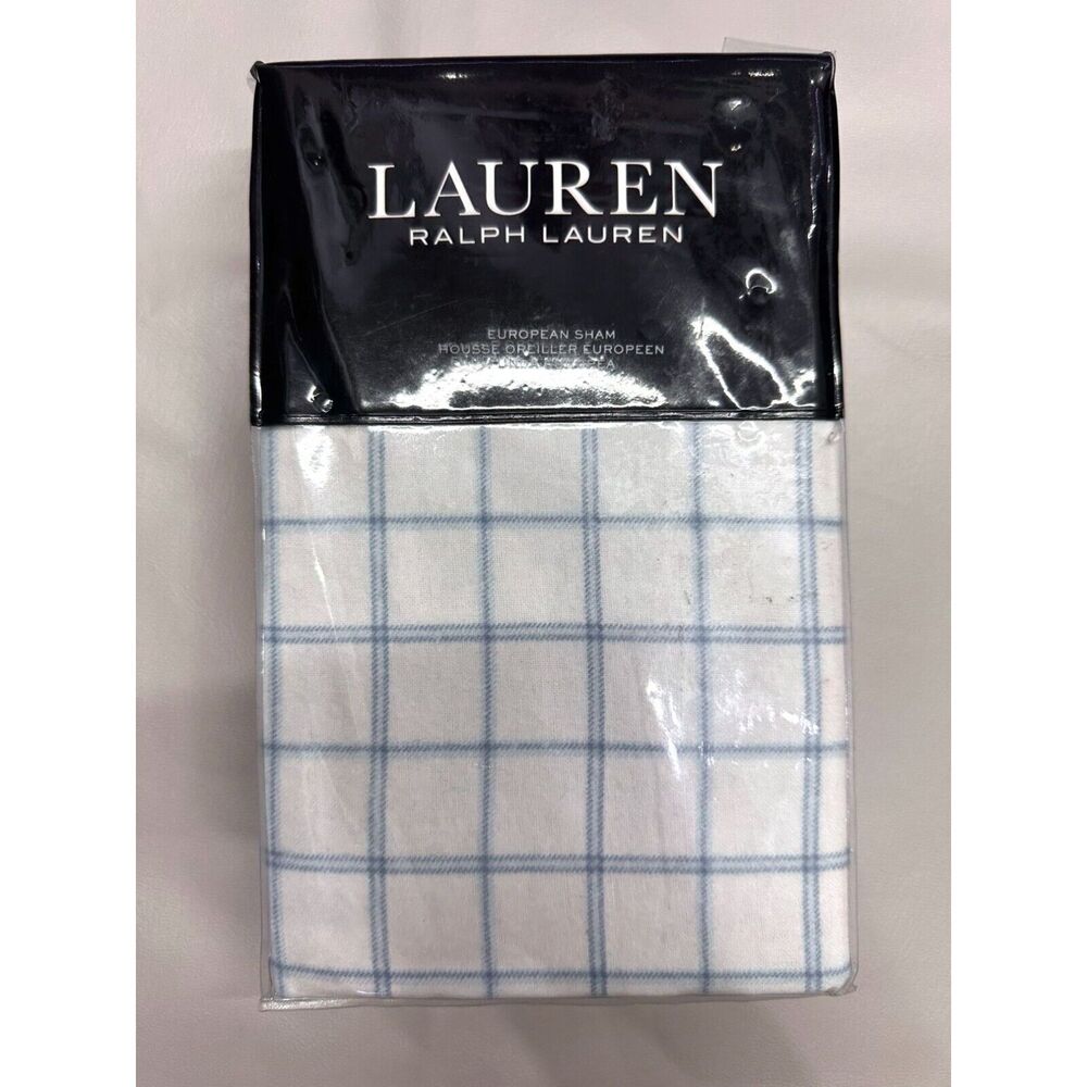 Lauren Ralph Lauren Flannel European Sham Millerton Plaid Size 26 x 26 NEW